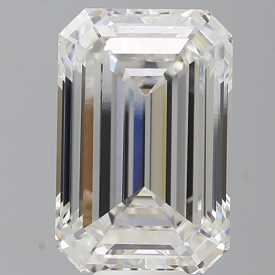 11.08 Carat Emerald Shaped, Ideal Cut, F Color, VVS2 Clarity, IGI Certified Lab Grown Diamond