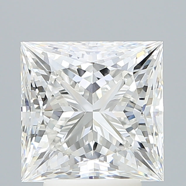 4.09 Carat Princess Shaped, Ideal Cut, E Color, VVS2 Clarity, IGI Certified Lab Grown Diamond