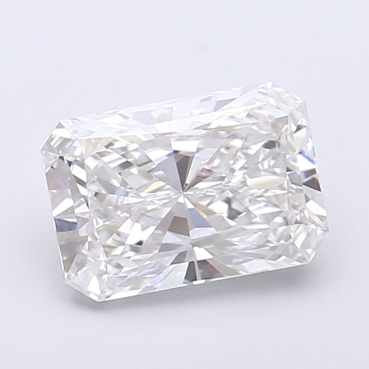 2.32 Carat Radiant Shaped, Very Good Cut, E Color, VVS2 Clarity, IGI Certified Lab Grown Diamond