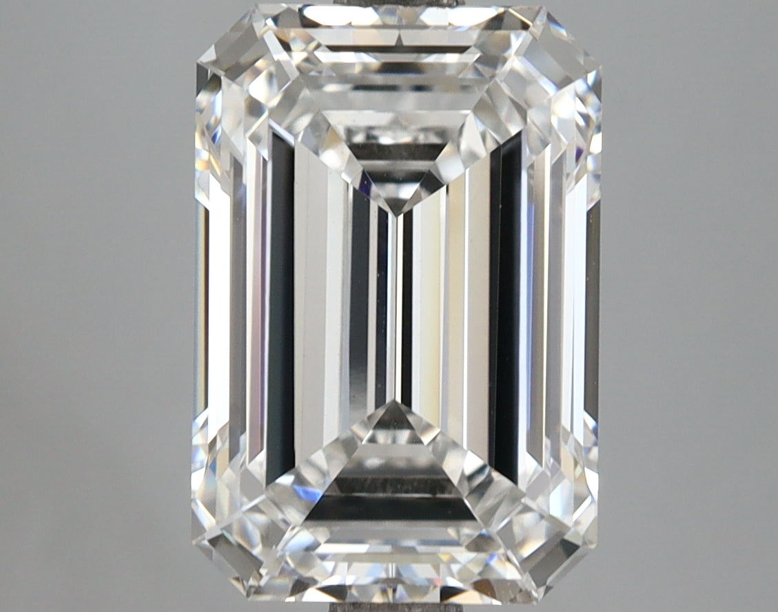 5.08 Carat Emerald Shaped, Ideal Cut, E Color, VVS2 Clarity, IGI Certified Lab Grown Diamond