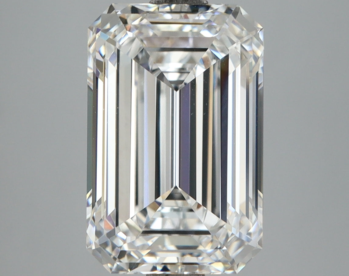 5.02 Carat Emerald Shaped, Ideal Cut, E Color, VVS2 Clarity, IGI Certified Lab Grown Diamond
