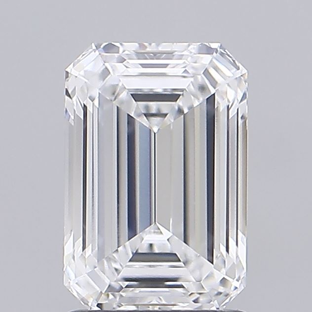 1.56 Carat Emerald Shaped, Ideal Cut, D Color, VVS2 Clarity, IGI Certified Lab Grown Diamond