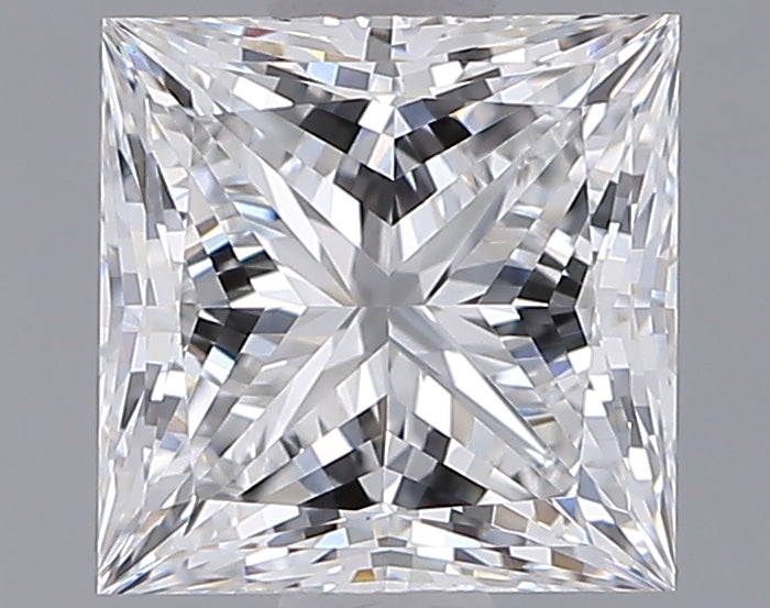 1.54 Carat Princess Shaped, Ideal Cut, D Color, VVS2 Clarity, IGI Certified Lab Grown Diamond