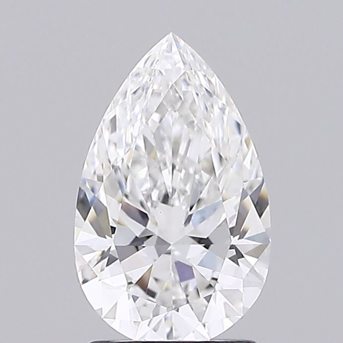 1.60 Carat Pear Shaped, Ideal Cut, E Color, VVS2 Clarity, IGI Certified Lab Grown Diamond