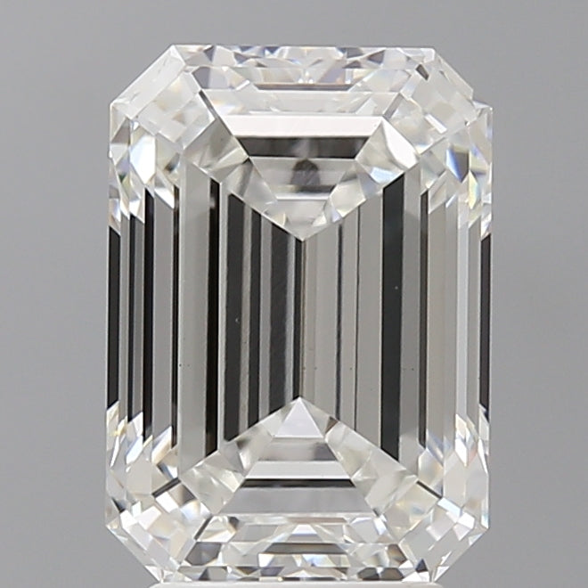 4.08 Carat Emerald Shaped, Ideal Cut, F Color, VVS2 Clarity, IGI Certified Lab Grown Diamond