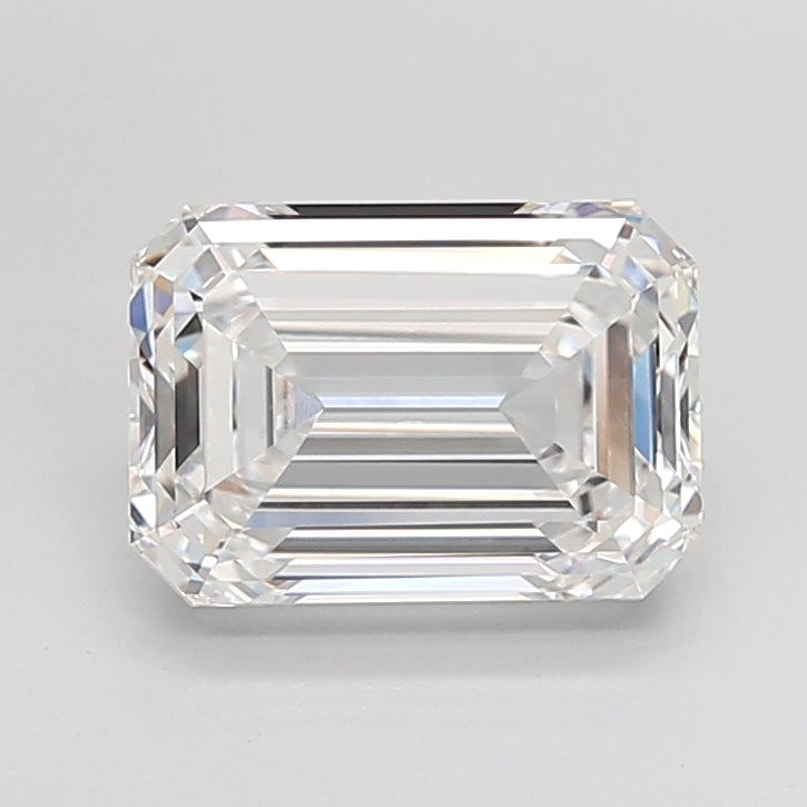 4.04 Carat Emerald Shaped, Ideal Cut, D Color, VVS2 Clarity, IGI Certified Lab Grown Diamond