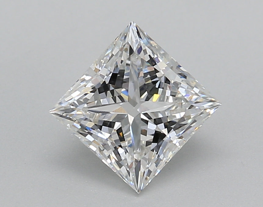1.52 Carat Princess Shaped, Excellent Cut, E Color, VVS2 Clarity, IGI Certified Lab Grown Diamond