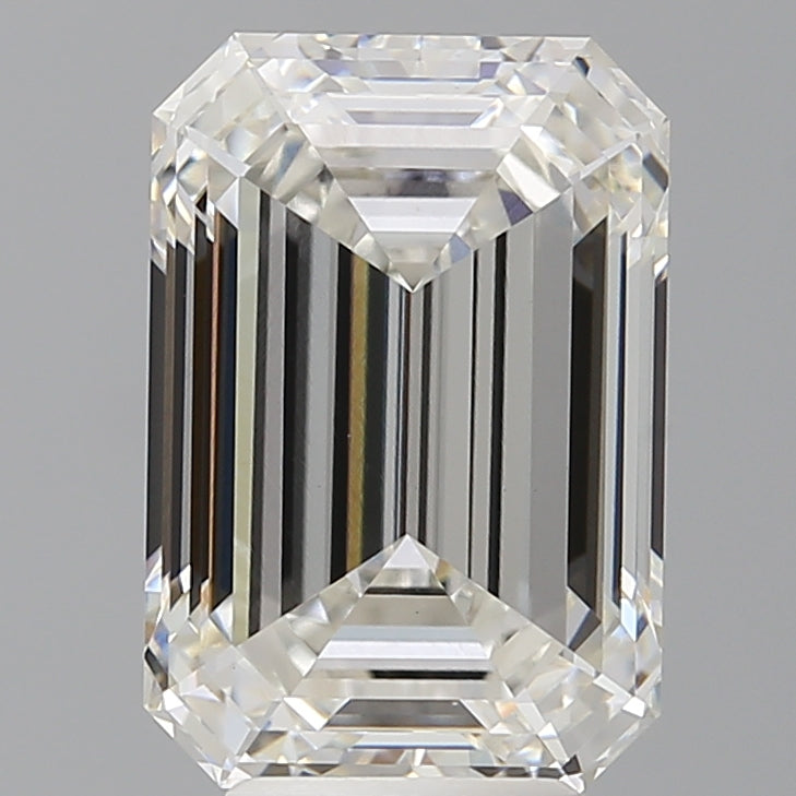 5.54 Carat Emerald Shaped, Ideal Cut, F Color, VVS2 Clarity, IGI Certified Lab Grown Diamond