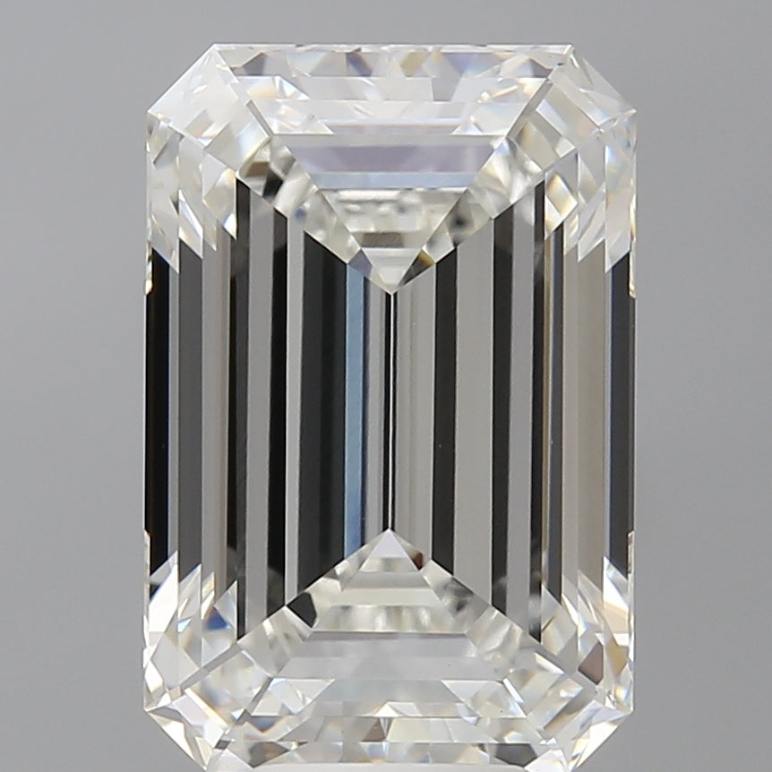 8.59 Carat Emerald Shaped, Ideal Cut, F Color, VVS2 Clarity, IGI Certified Lab Grown Diamond
