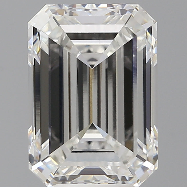 6.42 Carat Emerald Shaped, Ideal Cut, E Color, VVS2 Clarity, IGI Certified Lab Grown Diamond