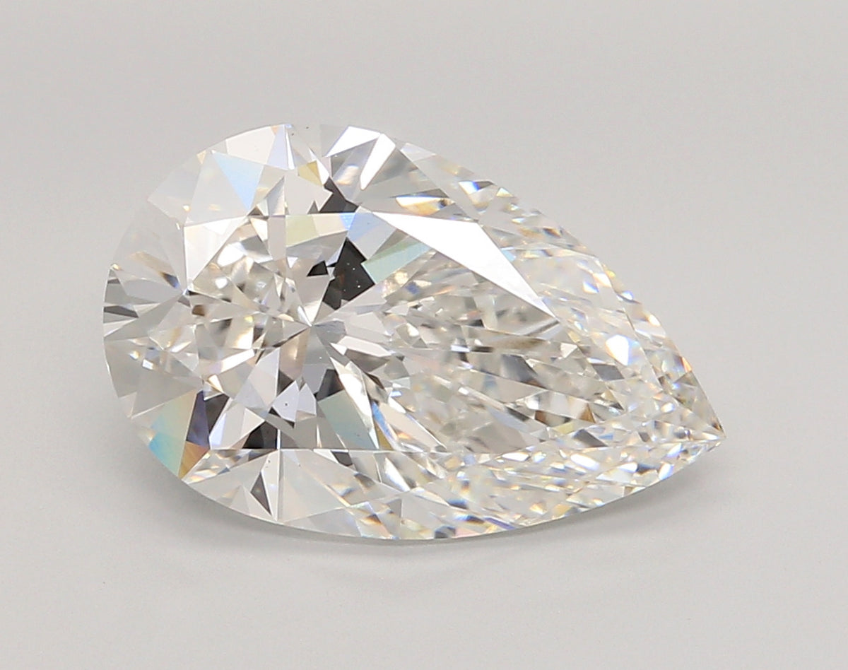 5.05 Carat Pear Shaped, Ideal Cut, F Color, VS1 Clarity, IGI Certified Lab Grown Diamond