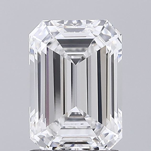 1.55 Carat Emerald Shaped, Ideal Cut, E Color, VVS1 Clarity, IGI Certified Lab Grown Diamond