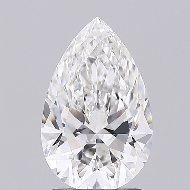 1.60 Carat Pear Shaped, Ideal Cut, F Color, VVS2 Clarity, IGI Certified Lab Grown Diamond