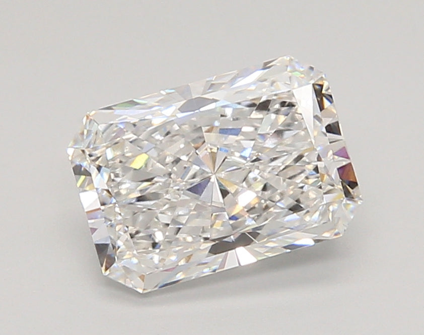 2.06 Carat Radiant Shaped, Ideal Cut, D Color, VVS2 Clarity, IGI Certified Lab Grown Diamond