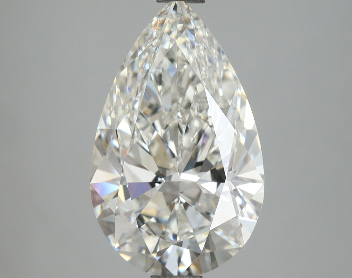 4.08 Carat Pear Shaped, Ideal Cut, F Color, VVS2 Clarity, IGI Certified Lab Grown Diamond