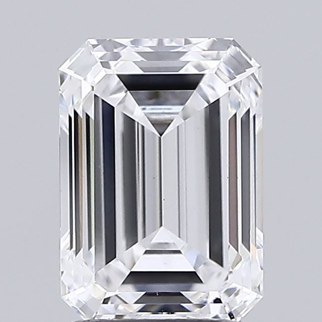 2.09 Carat Emerald Shaped, Ideal Cut, D Color, VS1 Clarity, IGI Certified Lab Grown Diamond