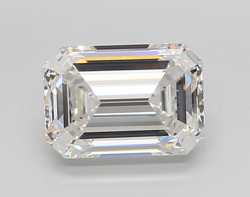 2.05 Carat Emerald Shaped, Ideal Cut, F Color, VVS2 Clarity, IGI Certified Lab Grown Diamond