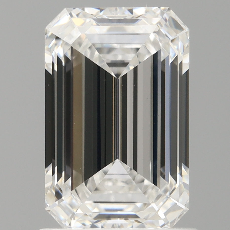1.52 Carat Emerald Shaped, Ideal Cut, D Color, VVS2 Clarity, IGI Certified Lab Grown Diamond