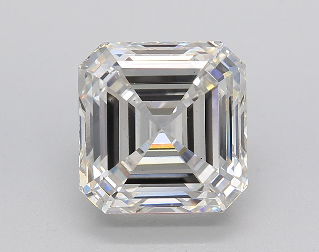 4.00 Carat Asscher Shaped, Ideal Cut, H Color, VS2 Clarity, IGI Certified Lab Grown Diamond