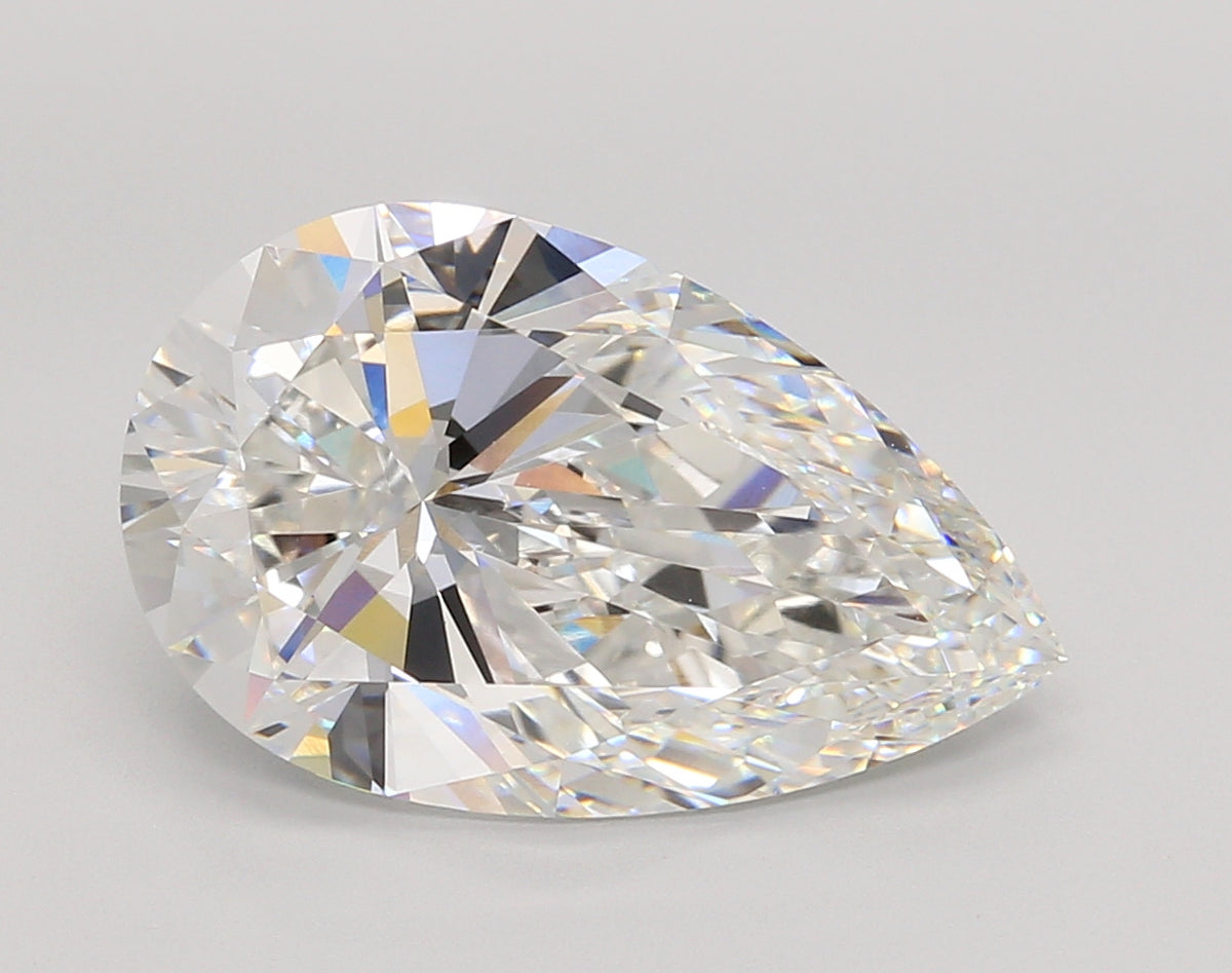 6.01 Carat Pear Shaped, Ideal Cut, E Color, VVS2 Clarity, IGI Certified Lab Grown Diamond