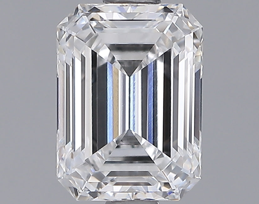1.60 Carat Emerald Shaped, Ideal Cut, D Color, VVS2 Clarity, IGI Certified Lab Grown Diamond