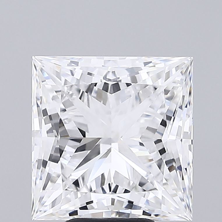 6.02 Carat Princess Shaped, Ideal Cut, E Color, VVS2 Clarity, IGI Certified Lab Grown Diamond