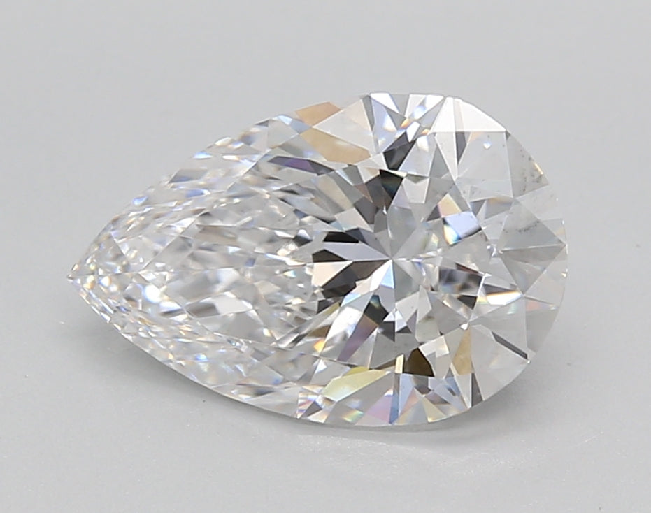 2.02 Carat Pear Shaped, Excellent Cut, D Color, VS2 Clarity, IGI Certified Lab Grown Diamond