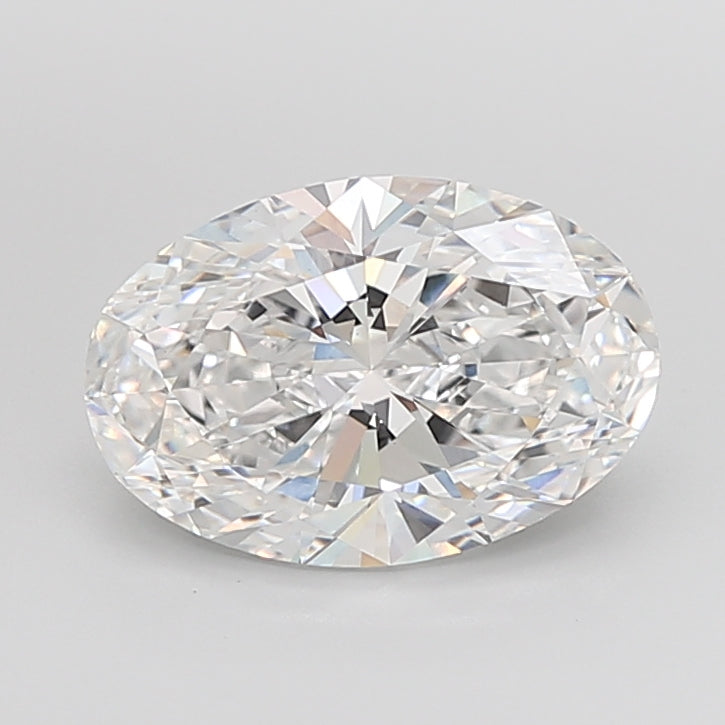 5.07 Carat Oval Shaped, Ideal Cut, D Color, VVS2 Clarity, IGI Certified Lab Grown Diamond