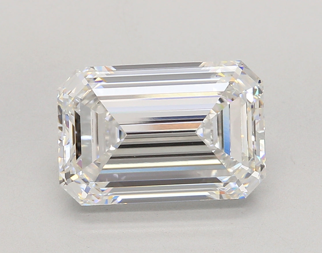 5.06 Carat Emerald Shaped, Ideal Cut, E Color, VVS1 Clarity, IGI Certified Lab Grown Diamond