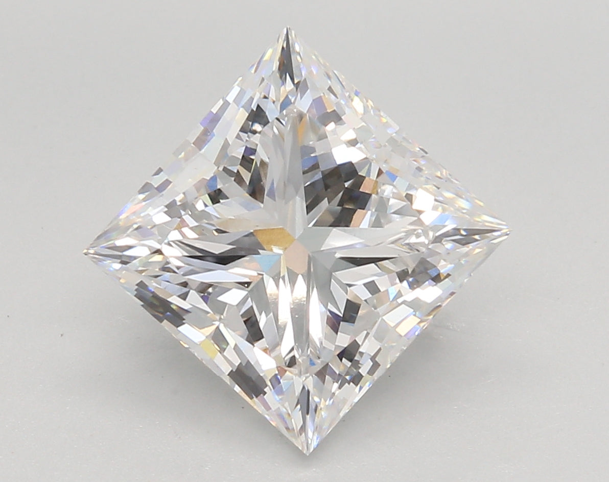 5.03 Carat Princess Shaped, Ideal Cut, E Color, VS1 Clarity, IGI Certified Lab Grown Diamond
