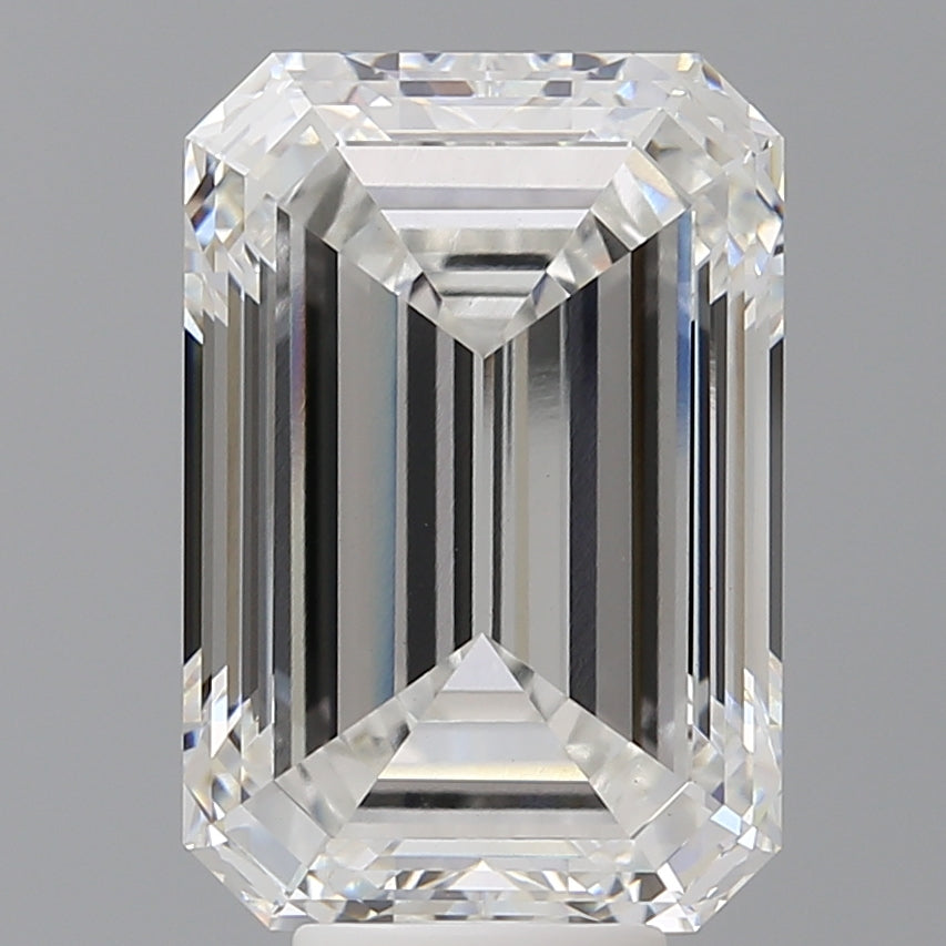 8.59 Carat Emerald Shaped, Excellent Cut, F Color, VVS2 Clarity, IGI Certified Lab Grown Diamond