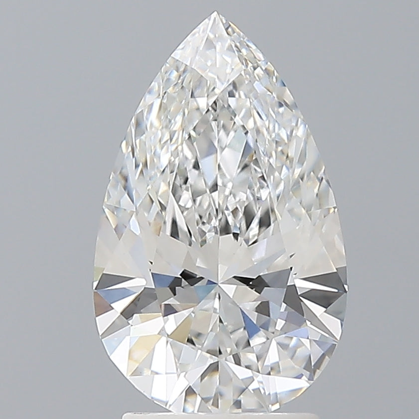 2.60 Carat Pear Shaped, Excellent Cut, E Color, VVS2 Clarity, IGI Certified Lab Grown Diamond