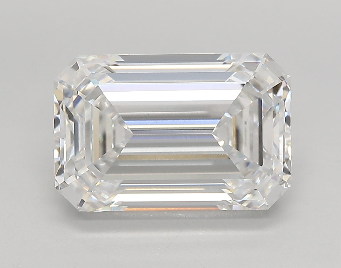 4.12 Carat Emerald Shaped, Very Good Cut, D Color, VVS2 Clarity, IGI Certified Lab Grown Diamond