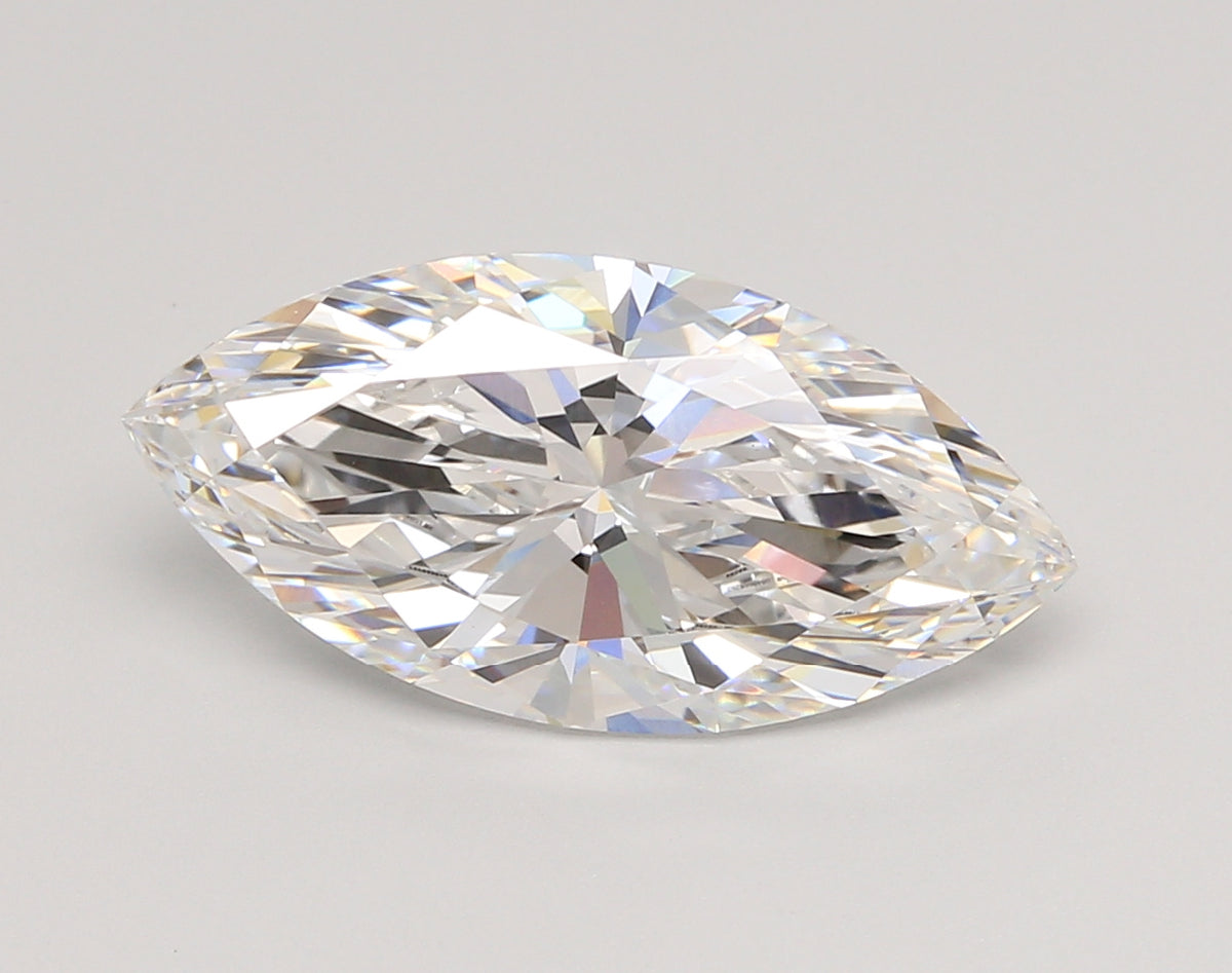 5.04 Carat Marquise Shaped, Ideal Cut, E Color, VVS2 Clarity, IGI Certified Lab Grown Diamond