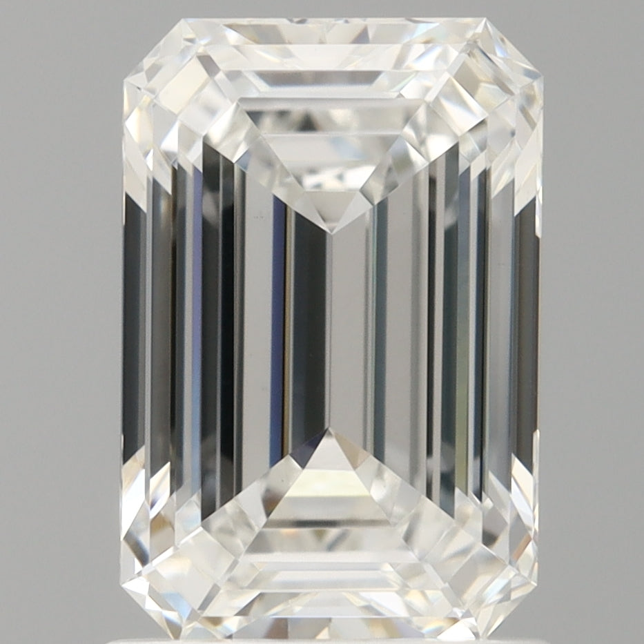 1.57 Carat Emerald Shaped, Ideal Cut, E Color, VVS2 Clarity, IGI Certified Lab Grown Diamond
