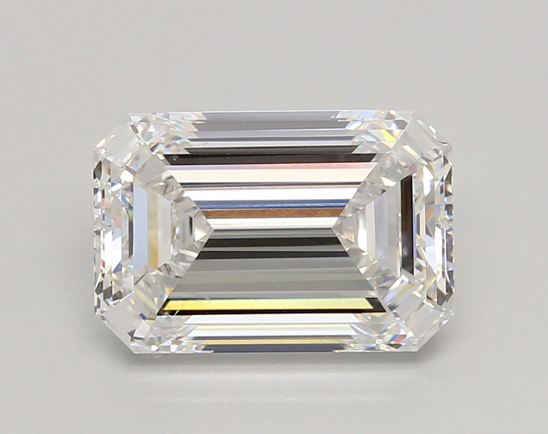 5.02 Carat Emerald Shaped, Ideal Cut, E Color, VVS2 Clarity, IGI Certified Lab Grown Diamond