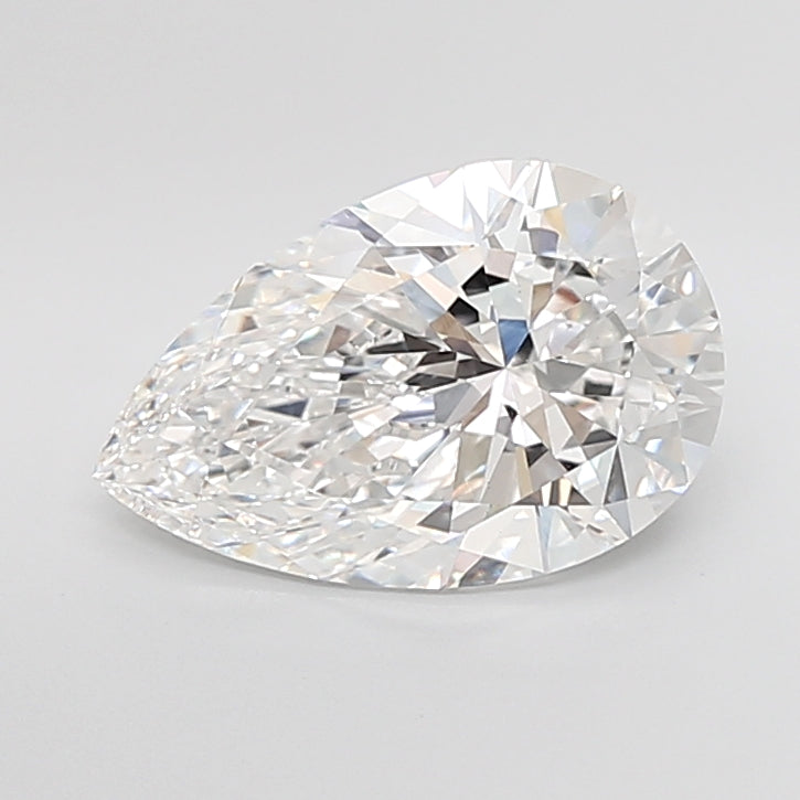 5.01 Carat Pear Shaped, Ideal Cut, E Color, VVS2 Clarity, IGI Certified Lab Grown Diamond