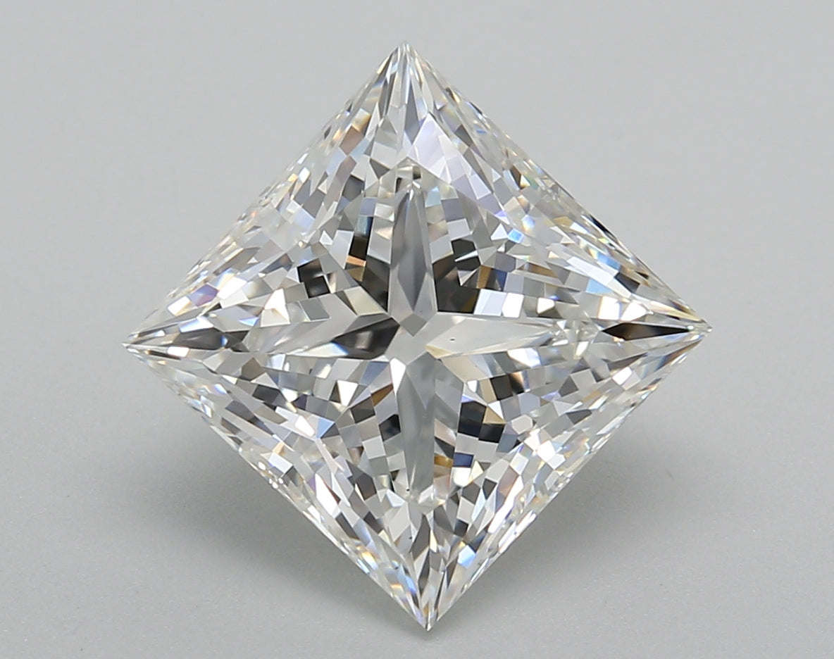 5.02 Carat Princess Shaped, Excellent Cut, F Color, VS1 Clarity, IGI Certified Lab Grown Diamond