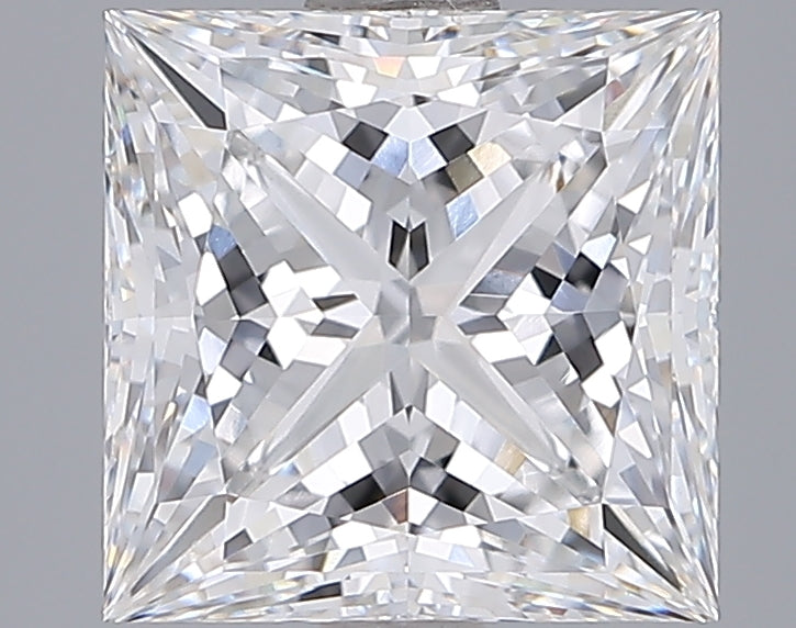 3.06 Carat Princess Shaped, Ideal Cut, E Color, VVS2 Clarity, IGI Certified Lab Grown Diamond