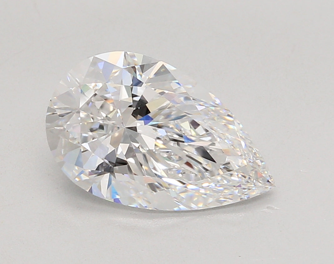 3.05 Carat Pear Shaped, Ideal Cut, D Color, VVS1 Clarity, IGI Certified Lab Grown Diamond