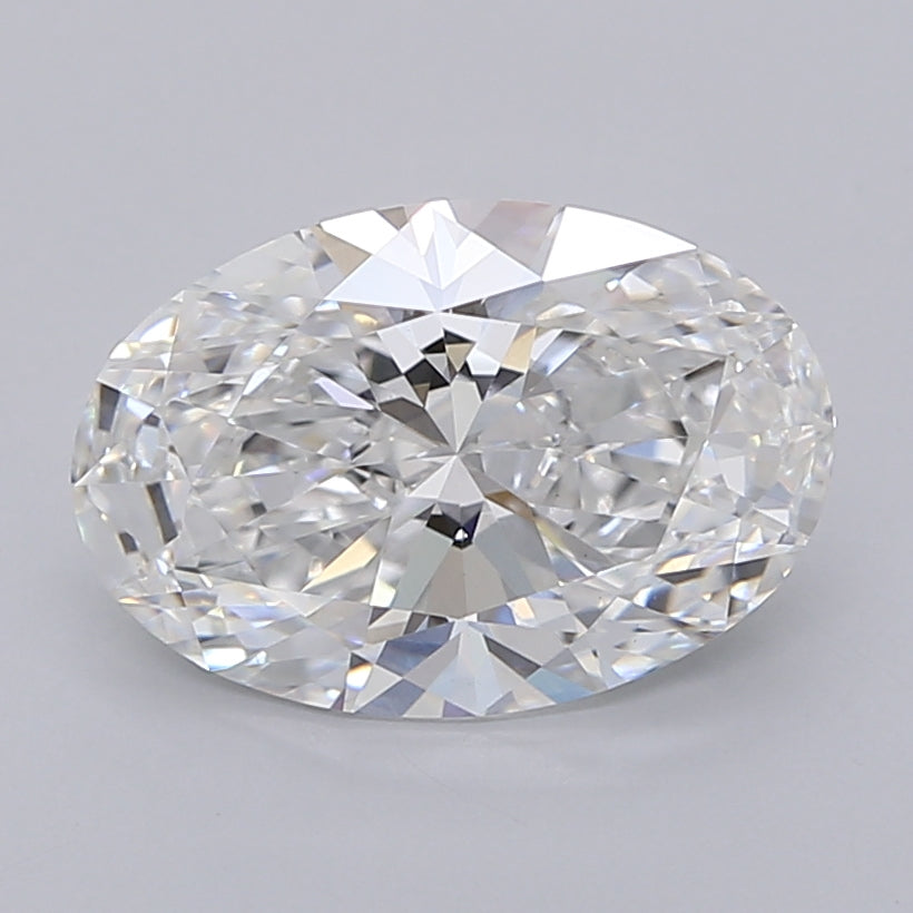 3.05 Carat Oval Shaped, Ideal Cut, E Color, VVS2 Clarity, IGI Certified Lab Grown Diamond