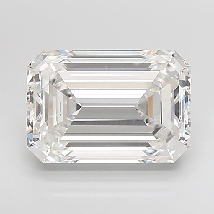 7.07 Carat Emerald Shaped, Ideal Cut, E Color, VVS2 Clarity, IGI Certified Lab Grown Diamond