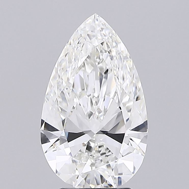 4.08 Carat Pear Shaped, Ideal Cut, F Color, VVS2 Clarity, IGI Certified Lab Grown Diamond