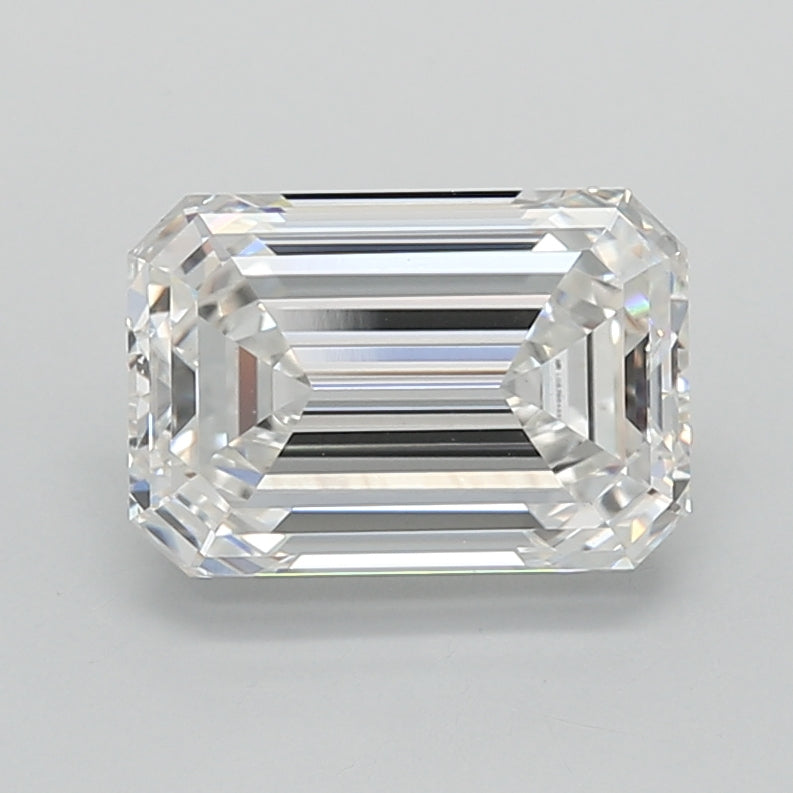 2.01 Carat Emerald Shaped, Ideal Cut, F Color, VVS2 Clarity, IGI Certified Lab Grown Diamond