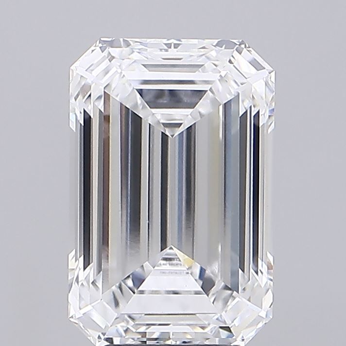 6.19 Carat Emerald Shaped, Ideal Cut, D Color, VS1 Clarity, IGI Certified Lab Grown Diamond