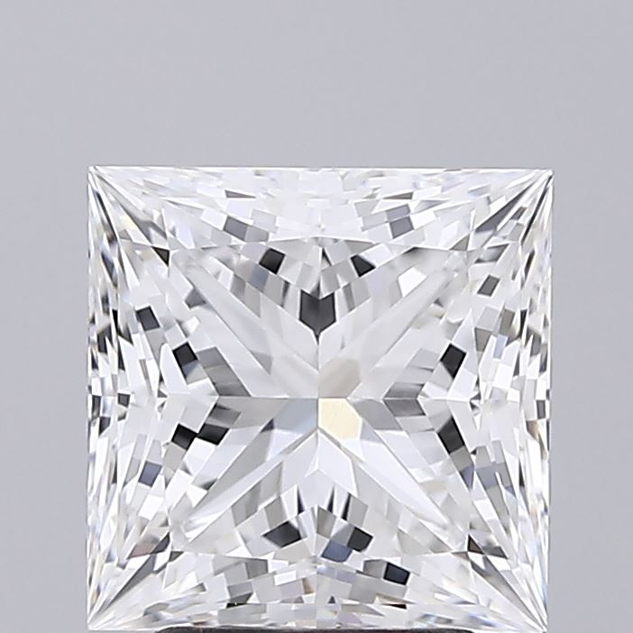 3.07 Carat Princess Shaped, Ideal Cut, D Color, VVS2 Clarity, IGI Certified Lab Grown Diamond