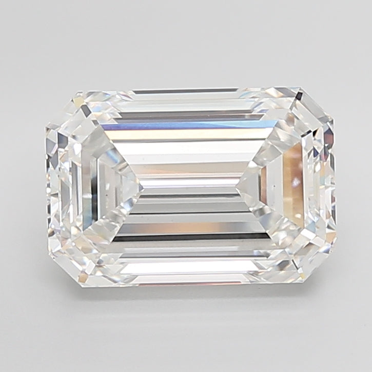 10.09 Carat Emerald Shaped, Ideal Cut, F Color, VS1 Clarity, IGI Certified Lab Grown Diamond