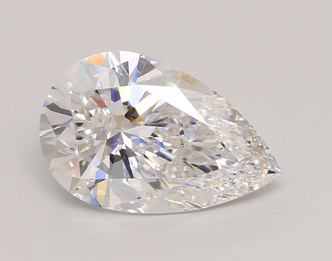 4.04 Carat Pear Shaped, Ideal Cut, E Color, VVS2 Clarity, IGI Certified Lab Grown Diamond