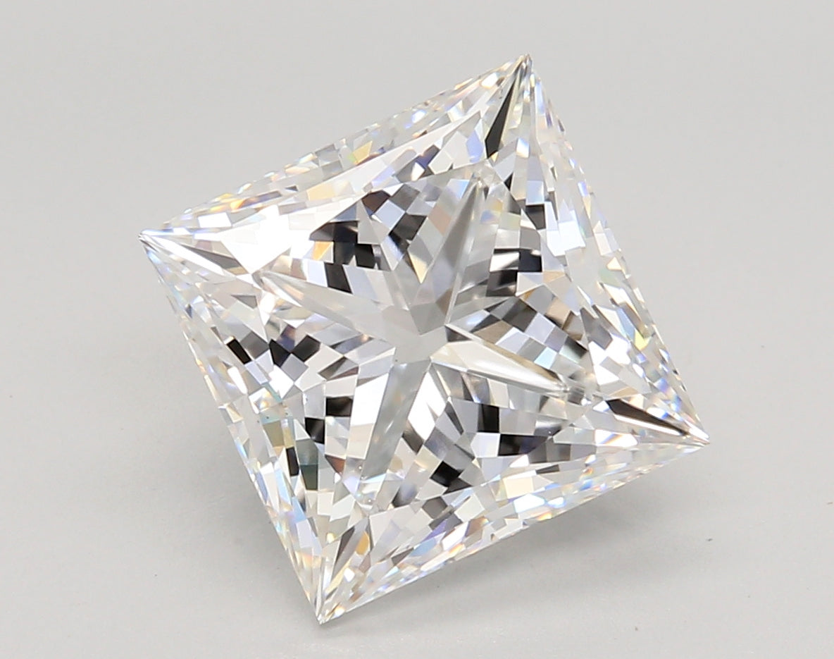 5.10 Carat Princess Shaped, Ideal Cut, D Color, VS1 Clarity, IGI Certified Lab Grown Diamond