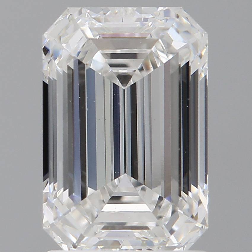 2.10 Carat Emerald Shaped, Ideal Cut, E Color, VVS2 Clarity, IGI Certified Lab Grown Diamond